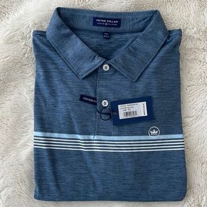 Peter Millar short sleeve blue golf polo